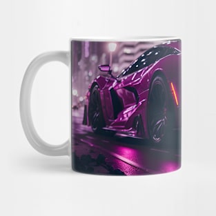 Chicago Night Ride Pink Sports Car Mug